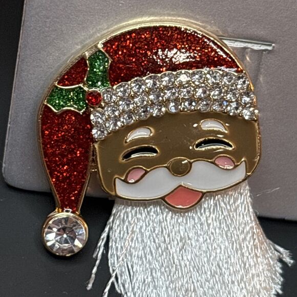 Sugarfix SANTA BABY Baublebar AA Black Santa Christmas Fringe Beard Earrings - Picture 4 of 4